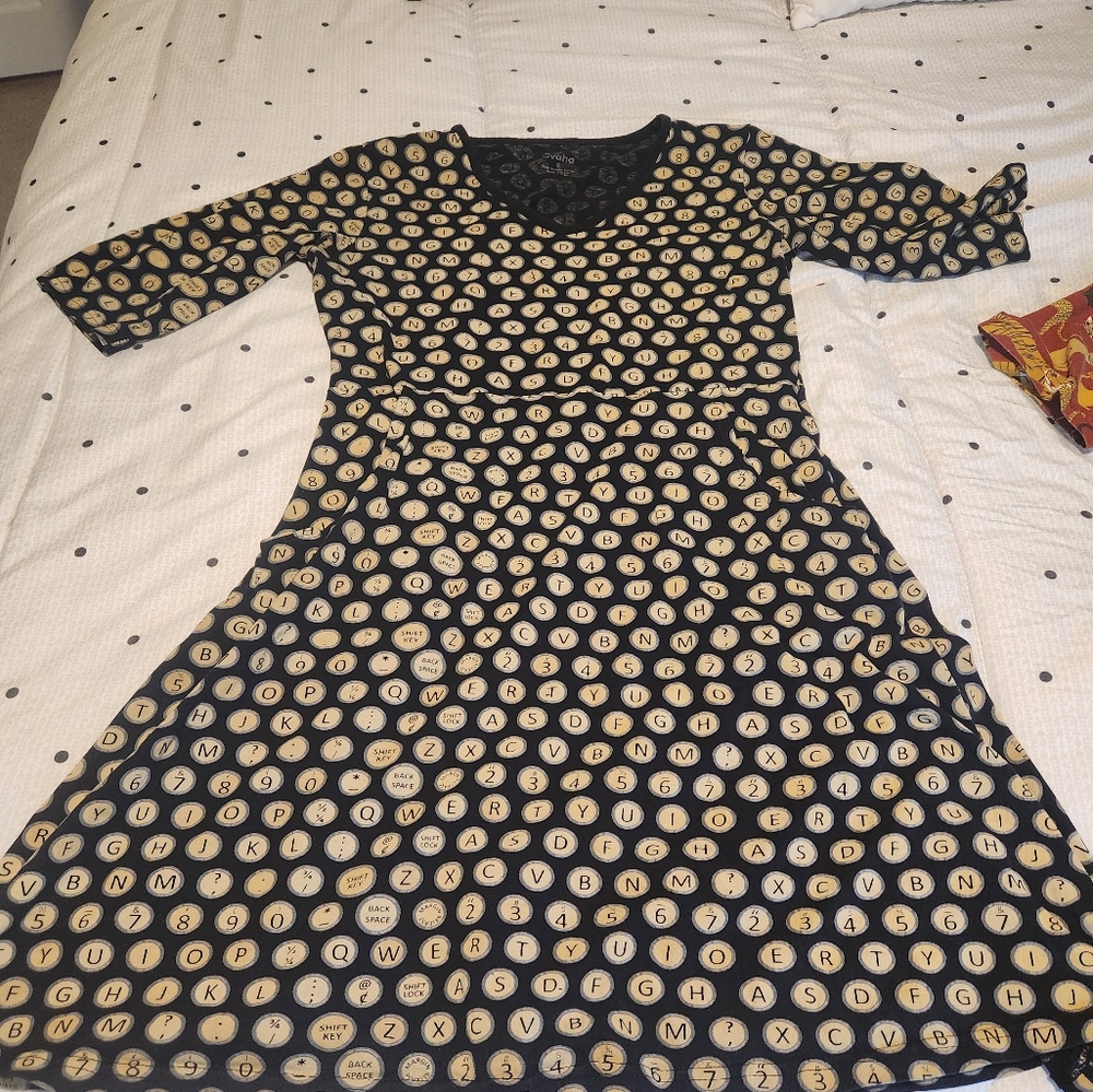 Svaha A-line typewriter dress
